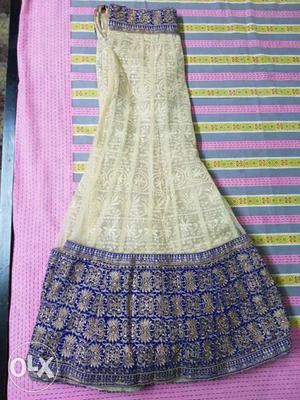 Women's Blue And Silver Sari Dress