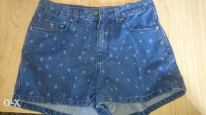 Women's Blue Denim Short Shorts