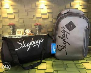 Black-and0gray Skybags Backpack And Duffel Bag
