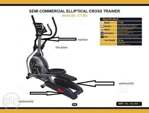 Commercial elliptical cross trainer cardioworld brand new