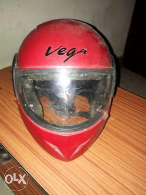 Red And Black Vega Full-face Helmet