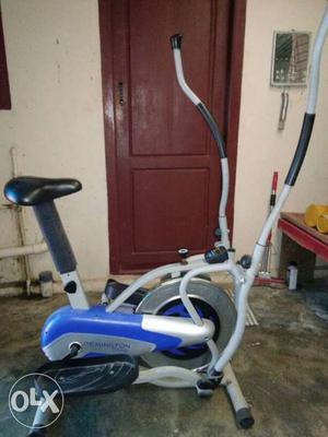 White And Blue Elliptical Trainer