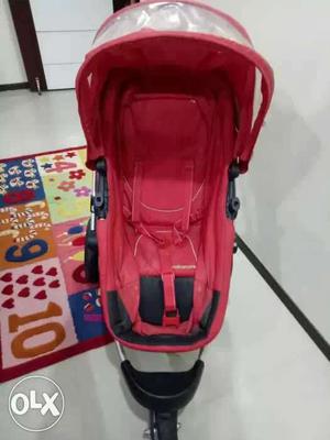 Baby's Red And Black Jogging Stroller
