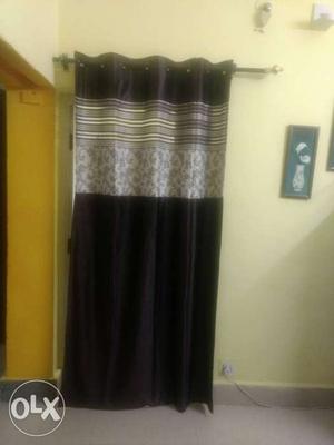 Black And Gray Grommet Curtain