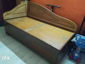Brown Wooden Bed with Frame