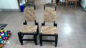 Detachable, Foldable and Portable two wooden chairs