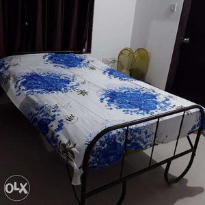 Double bed Iron cot with mattress - Rs 