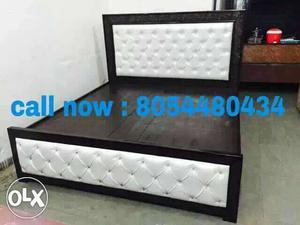 Double bed box Grey And Purple Padded Bed Headboard