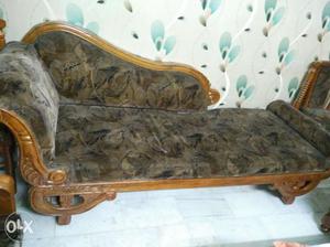 King size couch, almost new made-up of teak wood,