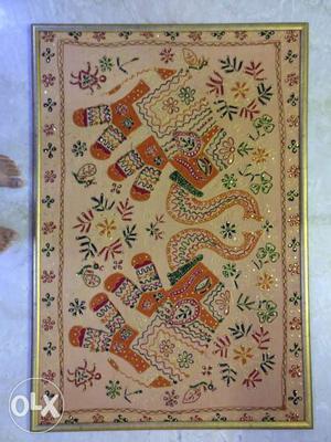 Original Rajasthani handmade work with decorative frame
