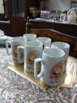 Set of 6 English mugs Ceramic