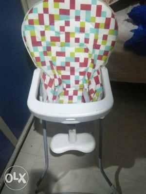 White And Green High Chair