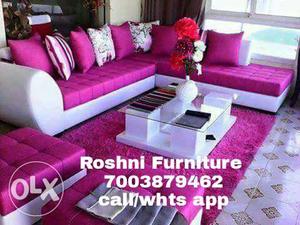 White And Pink Roshni Sectional Couch
