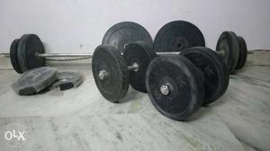 60kg Weights, chest(5ft) n Dumbbell rods