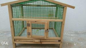 Beige And Green Pet Cage