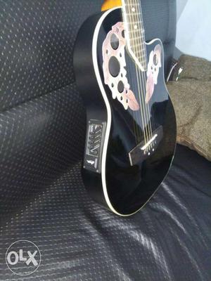 Black And White Electro accoustic Guitar
