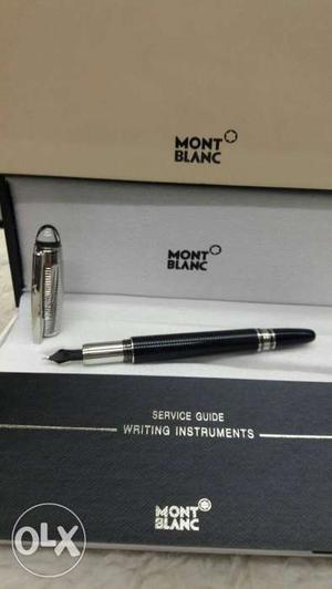 Black Mont Blanc Fountain Pen With Box and catalogue