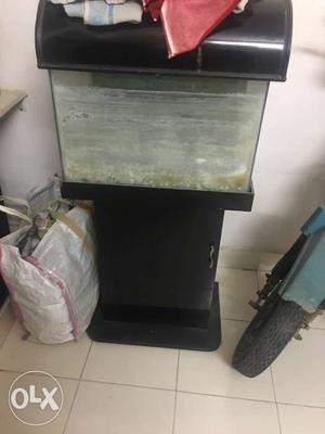 Black Wooden Fish Tank Cabinet