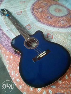 Blue And Black Acoustic Guitra