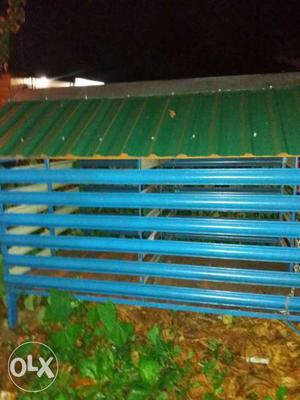Blue And Green Metal Pet House