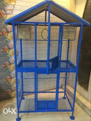 Blue Footed Metal Birdcage