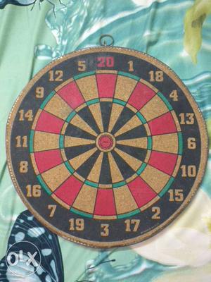 Brown, Red, And Black Dart Board