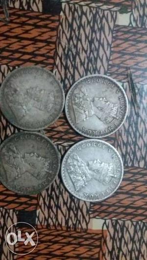Four George V King Emperor Coins