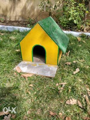 Green And Yellow Wooden Dog House