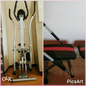 Gym Digital exercise cycle and bench for seat up...