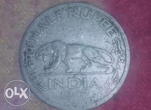 Half ruppee coin Indian currency old