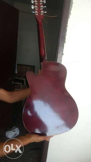 Maroon Single Cutaway Acoustic Guitar