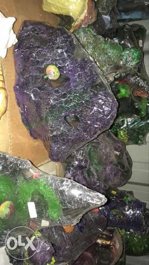 Purple And Green Aquarium Decor