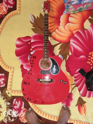 Red Single Cutaway Guitar