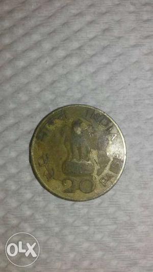 Round 20 India Paise Gold Coin