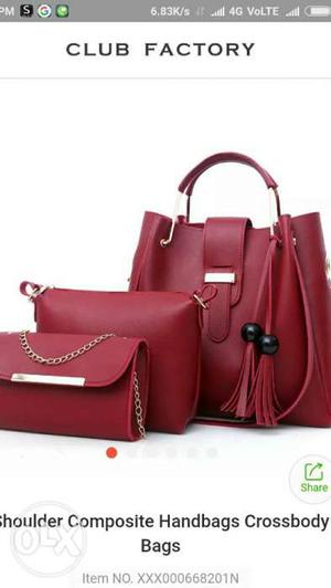 Three Red Club Factory Leather Bags Screenshot