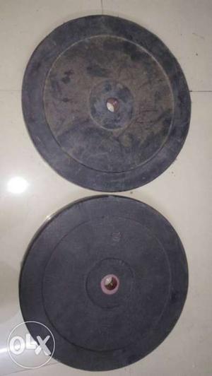 Two Round Black Gym Plates