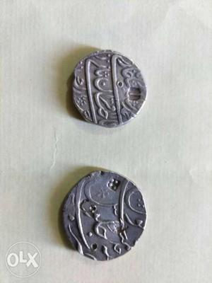 Two silver (Chandi)Mughal times Coins