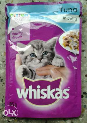 Whiskas kitten cat food. pack of 12. Rs. 25 each.