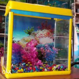 Yellow Framed Clear Pet Tank