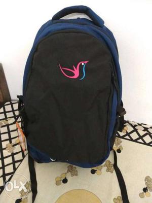 Black And Blue Bird-logo Backpack