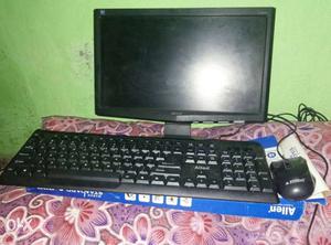 Black Flat Screen Computer Monitor With Black Computer