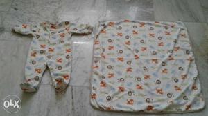 Carters winter onesie and matching blanket for 9