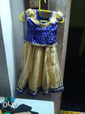 Girl's Blue And Yellow Traditional Dress