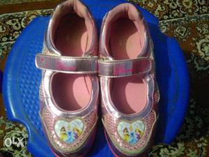 Girl's Pink-and-blue Disney Princess Velcro Shoes