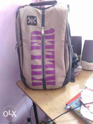 Gray And Purple Killer Print Backpack