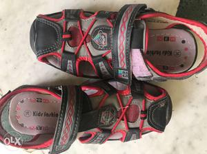 Gray-red-black Hiking Sandals brand new. Size 3