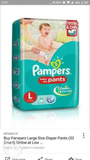 Pampers large diapers.Rs 10 per pc around 50 pcs
