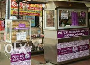 Purple And White Food Kiosk