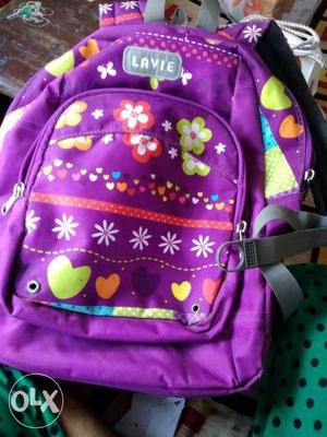 Purple, Red, And Green Floral Backpack