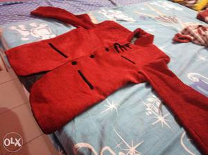 Red 1 month old velvet blazer for kids size